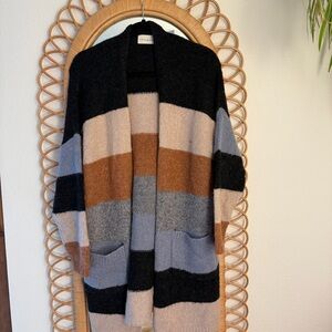 Dreamers Stripe Long Cardigan, size M
